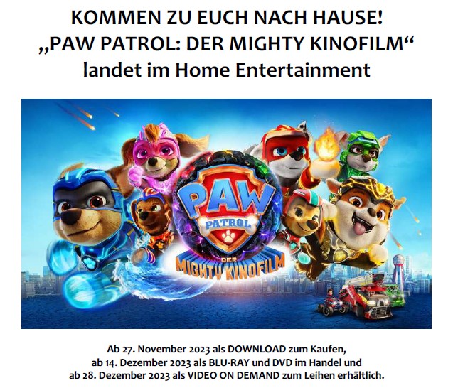 Heimkino-Tipp: „PAW Patrol: Der mighty Kinofilm“