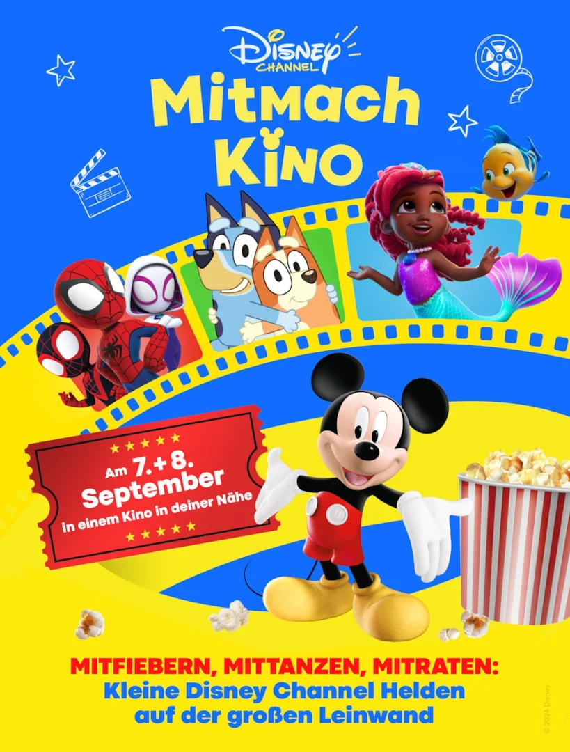 Das „Disney Channel Mitmach-Kino“ ist zurück! – Mit kleinen Disney Channel Helden am 7. und 8. September auf der großen Kinoleinwand
